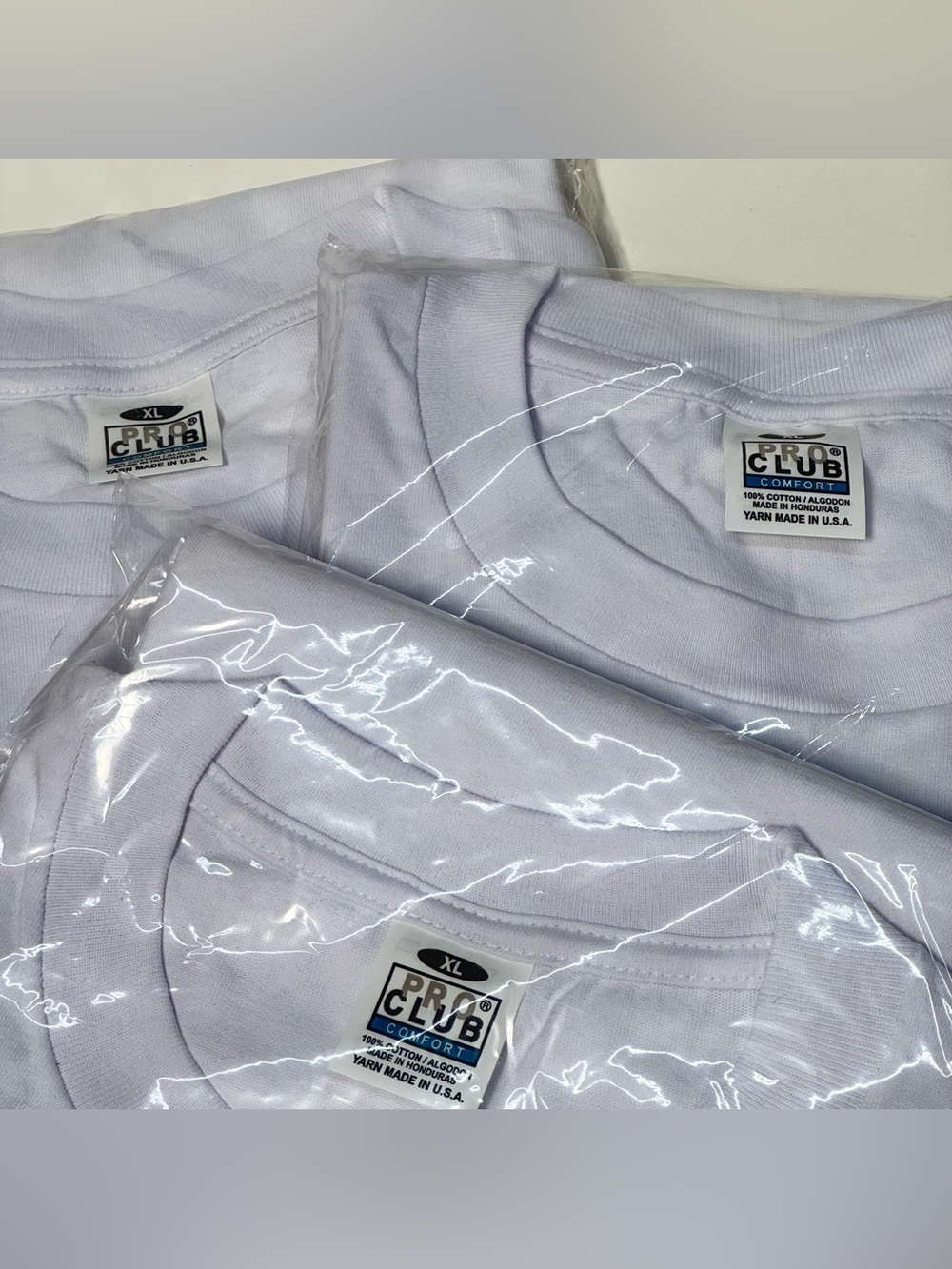 Pro Club Men's White Short Sleeve Crew Tee - Comfort Cotton